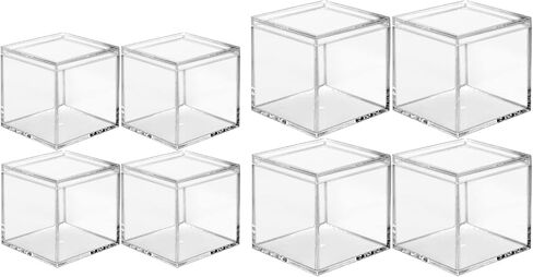 Clear Acrylic Plastic Square Cube, 8-piece Acrylic Clear Box, Long Lasting, with Lid, Acrylic Square Container is Suitable for Storing Candy, Small Accessories, Cosmetics (2.36inch) in Saudi Arabia