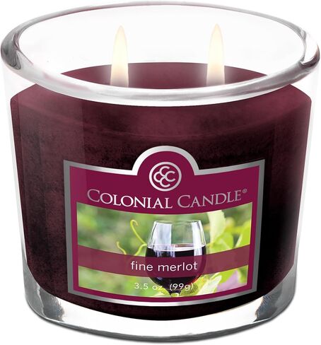 Colonial Candle Fine Merlot Scented Jar Candle, 2 Wick, 3.5 oz, Mottled Wax Candle in Saudi Arabia