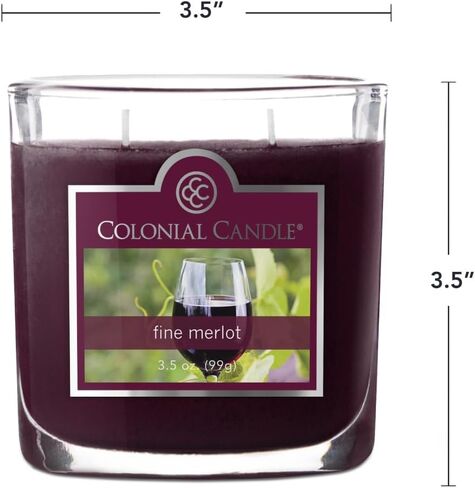 Colonial Candle Fine Merlot Scented Jar Candle, 2 Wick, 3.5 oz, Mottled Wax Candle in Saudi Arabia