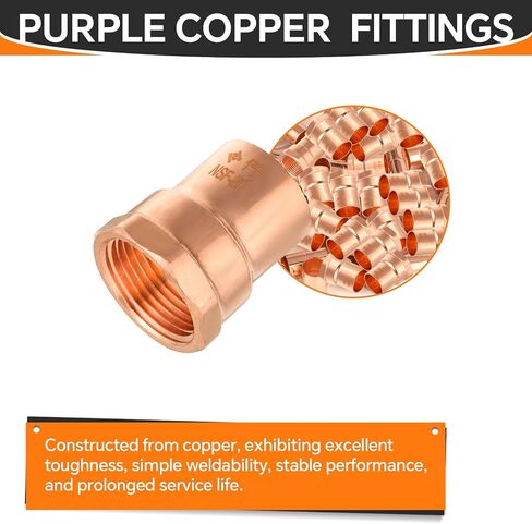 5-Pack Copper Fittings, 1-Inch Copper Female Adapter, C x FNPT with Sweat Solder Connection in Saudi Arabia