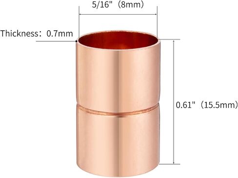 Straight Coupling Copper Fittings 1/4 inch Copper Pipe Welding Joint Connector Adapter For HVAC Air Conditioning in Saudi Arabia