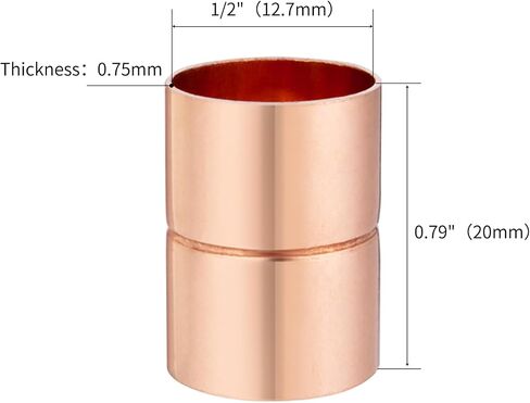 Straight Coupling Copper Fittings 1/4 inch Copper Pipe Welding Joint Connector Adapter For HVAC Air Conditioning in Saudi Arabia