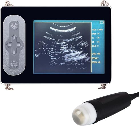 ماسح ضوئي بالموجات فوق الصوتية البيطرية للبقر، مع مسبار قطاع ميكانيكي مقاوم للماء 3.5 ميجا هرتز للكلاب والقطط والأغنام والخيول، وشاشة عرض LCD ملونة مقاومة للماء مقاس 5.6 بوصة in Kuwait