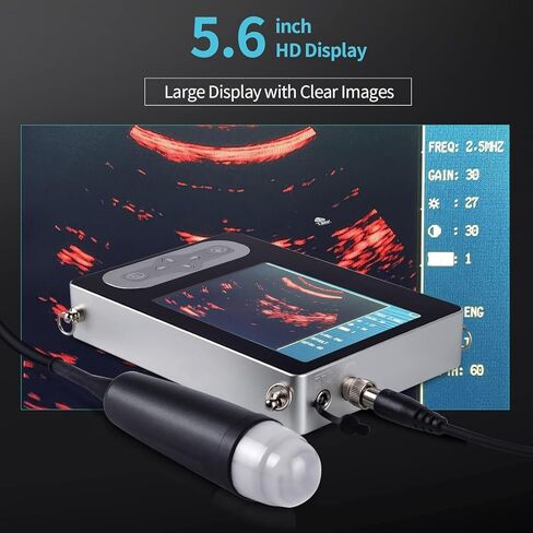 ماسح ضوئي بالموجات فوق الصوتية البيطرية للبقر، مع مسبار قطاع ميكانيكي مقاوم للماء 3.5 ميجا هرتز للكلاب والقطط والأغنام والخيول، وشاشة عرض LCD ملونة مقاومة للماء مقاس 5.6 بوصة in Kuwait