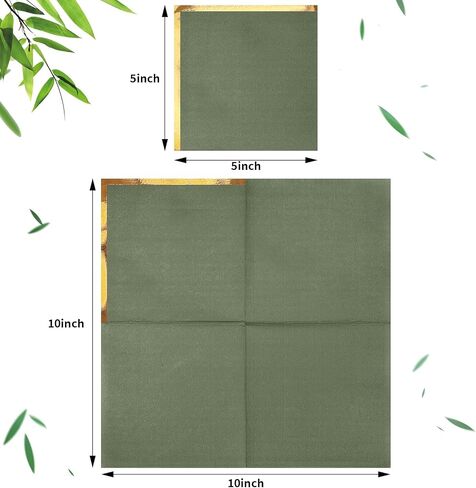 Fulmoon 100 Pack 2 Ply Cocktail Napkins Paper Gold Foil Trim Edge Beverage Dessert Disposable Paper Napkins Dinner Baby Shower Wedding Birthday Party Tableware Decorations, 5 x 5 Inches(White) in Saudi Arabia