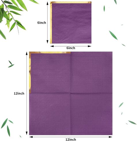 Fulmoon 100 Pack 2 Ply Cocktail Napkins Paper Gold Foil Trim Edge Beverage Dessert Disposable Paper Napkins Dinner Baby Shower Wedding Birthday Party Tableware Decorations, 5 x 5 Inches(White) in Saudi Arabia