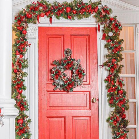 Glitter Christmas Poinsettia Artificial Xmas Flower Ornaments Flowers Decorations with Clips and Stems Glitter Poinsettia Christmas Tree Ornaments for Christmas Wedding (Red, Green,36 Pieces) in Saudi Arabia
