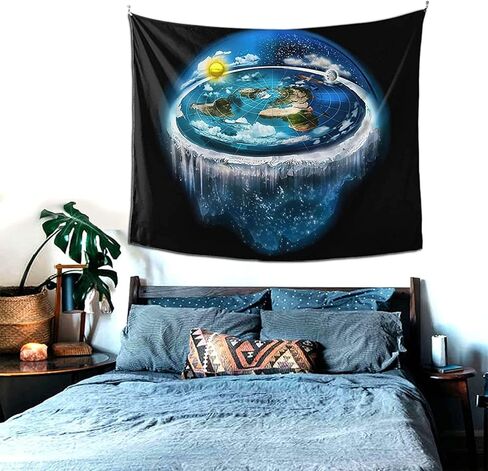 AnnyMart Flat Earth & Dome Art Boutique Decorative Wall Tapestry Aesthetic Home Decor 60x51 Inch in Saudi Arabia