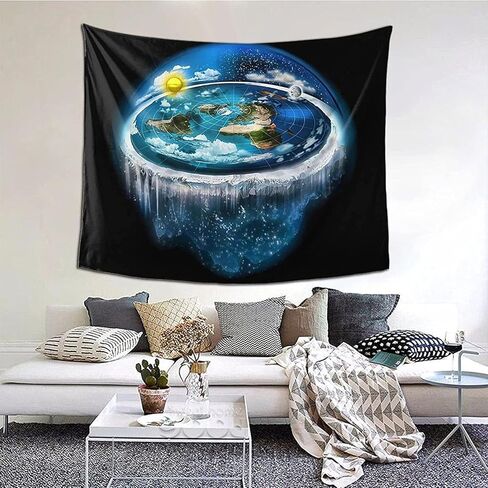AnnyMart Flat Earth & Dome Art Boutique Decorative Wall Tapestry Aesthetic Home Decor 60x51 Inch in Saudi Arabia