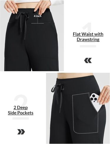 BALEAF Womens Fleece Lined Pants Winter Wide Leg Sweatpants with Pockets Yoga Lounge Pants Drawstring in Saudi Arabia