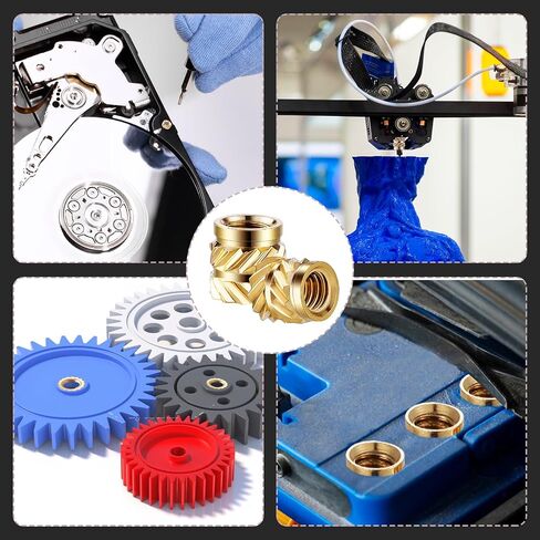200 Pcs M4 Threaded Inserts M4 Heat Set Insert Brass Threaded Inserts for Plastic Metric Knurled Nuts Assortment Kit for 3D Printing Components（M4*6 * 6） in Saudi Arabia