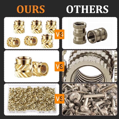 200 Pcs M4 Threaded Inserts M4 Heat Set Insert Brass Threaded Inserts for Plastic Metric Knurled Nuts Assortment Kit for 3D Printing Components（M4*6 * 6） in Saudi Arabia