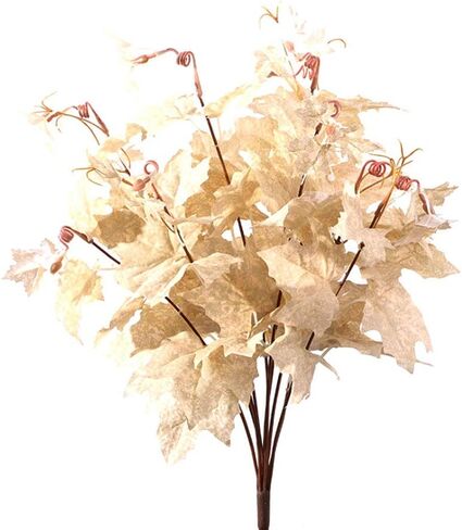 2Pcs Artificial Maple Leaves Branches Autumn Leaves, Fall Maple Leaf Stem for Home Kitchen Thanksgiving Table Centerpieces Decoration in Saudi Arabia