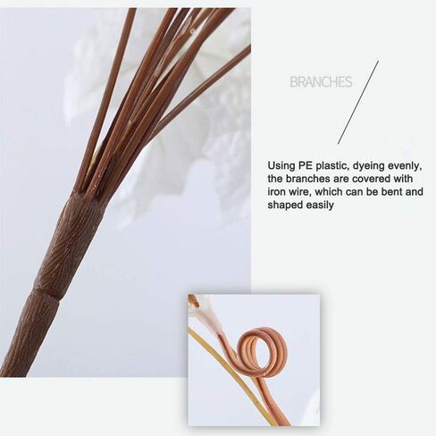 2Pcs Artificial Maple Leaves Branches Autumn Leaves, Fall Maple Leaf Stem for Home Kitchen Thanksgiving Table Centerpieces Decoration in Saudi Arabia