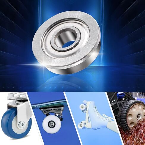 ACROPIX F604ZZ محامل ذات حواف مزدوجة محمية مسبقًا ومحامل كروية ذات أخدود عميق 4x12x4 مم لون فضي - عبوة من 10 قطع in Kuwait