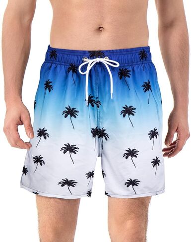 Mens Swim Trunks with Compression Liner Swim Shorts Quick Dry 2 in 1 Bathing Suits with Zipper Pockets in Saudi Arabia