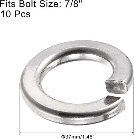 uxcell Split Lock Washer, 7/8-Inch 304 Stainless Steel Spring Lock Washer 10pcs in Saudi Arabia