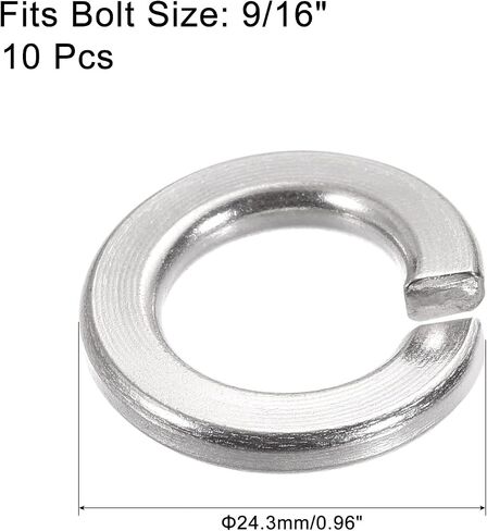 uxcell Split Lock Washer, 7/8-Inch 304 Stainless Steel Spring Lock Washer 10pcs in Saudi Arabia