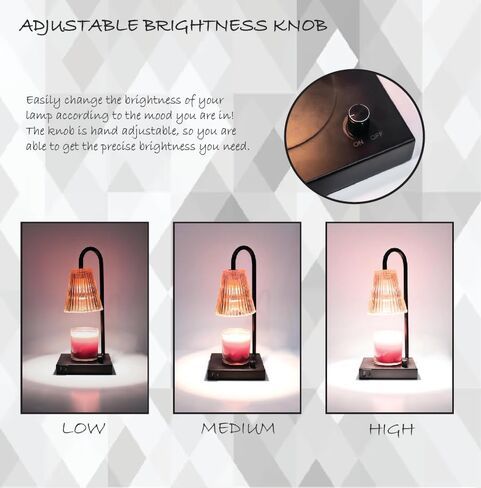 Candle Warmer Lamp, Candle Lamp Warmer with USB & USB-C Charging Ports, Candle Warmer with Adjustable Brightness Knob, Dimmable Candle Lamp Black, Flameless Wax Warmer, Aesthetic Home Decor in Saudi Arabia