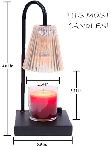 Candle Warmer Lamp, Candle Lamp Warmer with USB & USB-C Charging Ports, Candle Warmer with Adjustable Brightness Knob, Dimmable Candle Lamp Black, Flameless Wax Warmer, Aesthetic Home Decor in Saudi Arabia