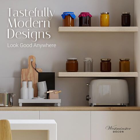 أرفف عائمة مثبتة على الحائط من Westminster Décor - عبوتان - مجموعة أرفف مثبتة على الحائط - المنزل أو المكتب - رفوف خشبية سهلة التركيب مقاس 16.5 بوصة - العرض أو التخزين - مدروس جدًا - رزين جدًا - لطيف جدًا in Kuwait