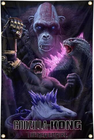 Generic Godzillas X Kong ملصق الإمبراطورية الجديدة ملصق نسيج 2 × 3 قدم ملصق لغرفة الجدار شنقا الفن ديكور غرفة نوم المراهقين كلية النوم ديكور حفلة خلفية الهدايا، أرجواني in Saudi Arabia