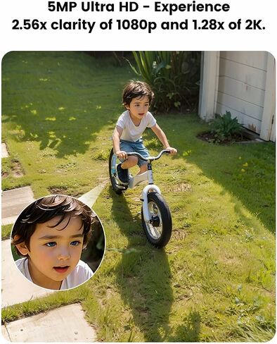 كاميرا أمان ذكية TREATLIFE 5MP Ultra HD 2.4G/5G لمراقبة الأطفال، كاميرا للكلاب مع كشف الحركة/تتبع الذكاء الاصطناعي، صوت ثنائي الاتجاه، رؤية ليلية، تخزين بطاقة Cloud وSD، تعمل مع Alexa/Google Home/App in Kuwait