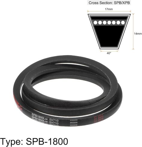 حزام محرك HARFINGTON SPB-1800 V-Belts 1800 مم مقاس الملعب 17 مم العرض 14 مم الارتفاع مطاط لنقل الطاقة in Kuwait