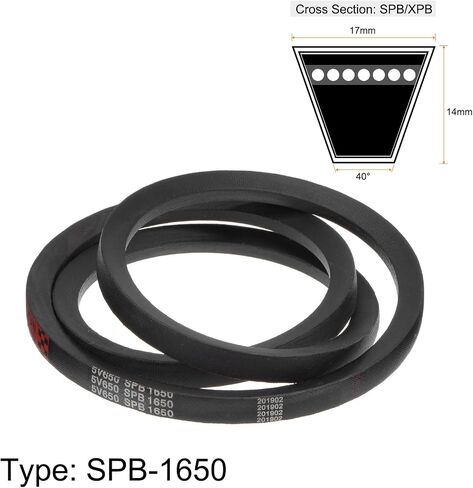 حزام محرك HARFINGTON SPB-1800 V-Belts 1800 مم مقاس الملعب 17 مم العرض 14 مم الارتفاع مطاط لنقل الطاقة in Kuwait