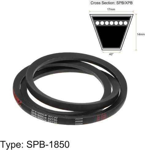 حزام محرك HARFINGTON SPB-1800 V-Belts 1800 مم مقاس الملعب 17 مم العرض 14 مم الارتفاع مطاط لنقل الطاقة in Kuwait