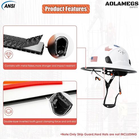 Full Brim Hard Hat Guard, Hard Hat Accessories, Strengthen Helmet Protection, 1PCS Length 36.6in, Black in Saudi Arabia