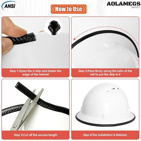 Full Brim Hard Hat Guard, Hard Hat Accessories, Strengthen Helmet Protection, 1PCS Length 36.6in, Black in Saudi Arabia