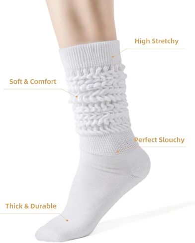 جوارب HONGTEYA Slouch للنساء زوجان من الجوارب الطويلة الناعمة للركبة in Kuwait