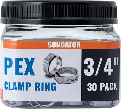 SUNGATOR 1/2 Inch Pex Crimp Rings, 120-Pack Pex Cinch Clamp Ring, Stainless Steel Pex Clamps Pinch Ring for Pex Fittings, Pex Tubing Pipes Connection, Ideal for Large Plumbing Projects and DIY Users in Saudi Arabia