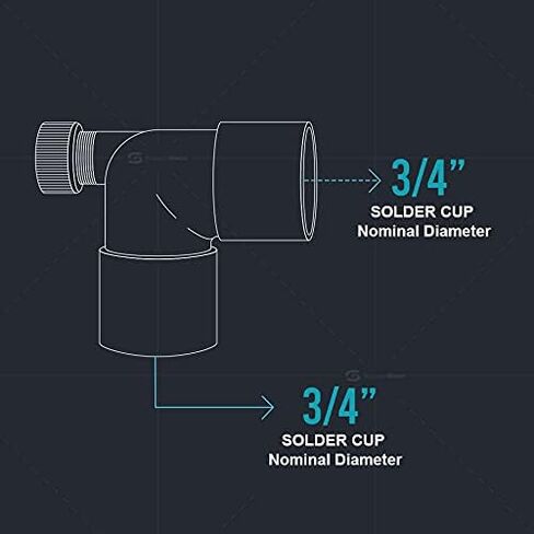 CCDL0340-NL 3/4 "مرفق من النحاس المصبوب بدون رصاص 90 درجة مع وصلات العرق وأغطية الصرف in Saudi Arabia