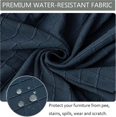Seat Covers for Dining Room Chairs Stretch Water-Resistance Kitchen Chair Seat Cushion Pad Cover (Diamond Pattern) Set of 4, Blue in Saudi Arabia