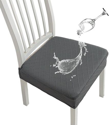 Seat Covers for Dining Room Chairs Stretch Water-Resistance Kitchen Chair Seat Cushion Pad Cover (Diamond Pattern) Set of 4, Blue in Saudi Arabia