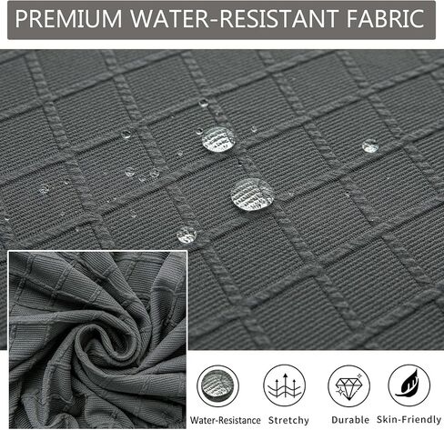 Seat Covers for Dining Room Chairs Stretch Water-Resistance Kitchen Chair Seat Cushion Pad Cover (Diamond Pattern) Set of 4, Blue in Saudi Arabia