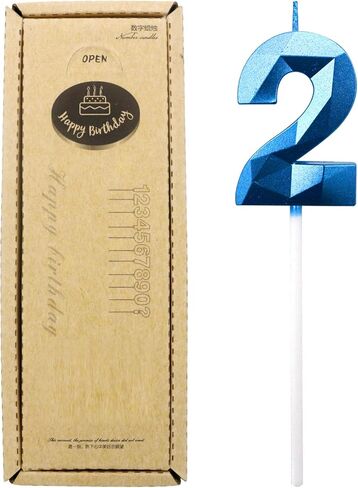 BLUE TOP 2 Inch Birthday Cake Candles Number Candles Birthday Candles for Cake,Cake Topper Decoration for Kids,Adults,Party,Anniversary,Milestone Age.(DIY Blue Number 2) in Saudi Arabia