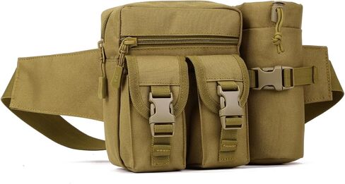 ArcEnCiel Tactical Fanny Pack Waist Bag Hip Belt Outdoor Fishing Bumbag with Water Bottle Pocket Holder in Saudi Arabia
