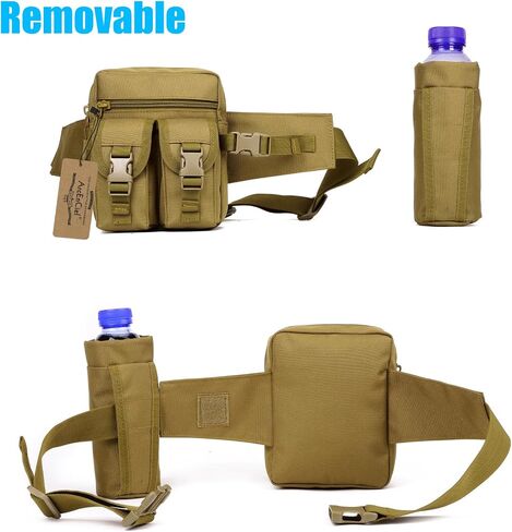ArcEnCiel Tactical Fanny Pack Waist Bag Hip Belt Outdoor Fishing Bumbag with Water Bottle Pocket Holder in Saudi Arabia