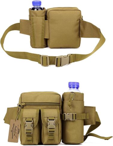 ArcEnCiel Tactical Fanny Pack Waist Bag Hip Belt Outdoor Fishing Bumbag with Water Bottle Pocket Holder in Saudi Arabia