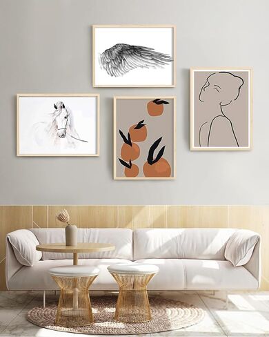 KINLINK 12x16 Frames Natural Oak Wood Frames with Acrylic Plexiglass, 4 Pack in Saudi Arabia
