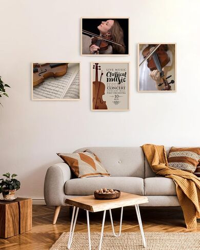 KINLINK 12x16 Frames Natural Oak Wood Frames with Acrylic Plexiglass, 4 Pack in Saudi Arabia