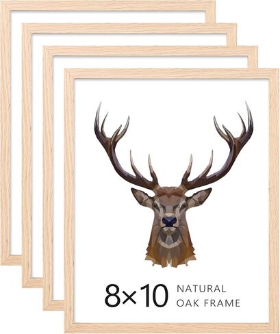 KINLINK 12x16 Frames Natural Oak Wood Frames with Acrylic Plexiglass, 4 Pack in Saudi Arabia