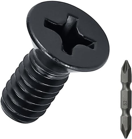 1/4-20 x 1-1/4" Flat Head Machine Screws (25 pcs), 18-8 (304) Stainless Steel, Phillips Drive Flat Head Machine Screws, Black Oxide Coated, Fayeploo (with Phillips Driver Bit) in Saudi Arabia