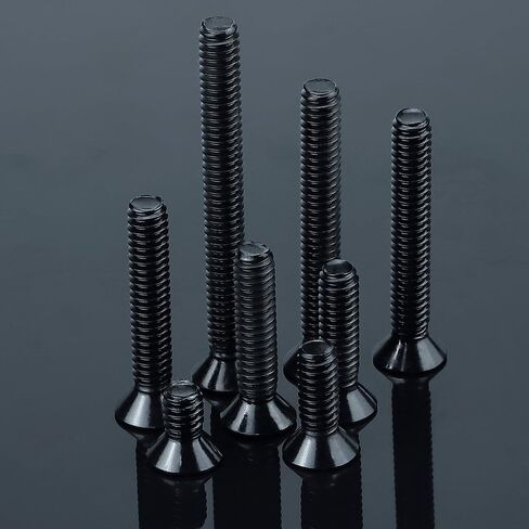 1/4-20 x 1-1/4" Flat Head Machine Screws (25 pcs), 18-8 (304) Stainless Steel, Phillips Drive Flat Head Machine Screws, Black Oxide Coated, Fayeploo (with Phillips Driver Bit) in Saudi Arabia