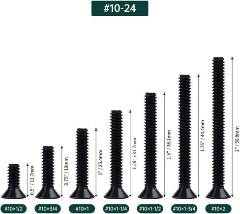 1/4-20 x 1-1/4" Flat Head Machine Screws (25 pcs), 18-8 (304) Stainless Steel, Phillips Drive Flat Head Machine Screws, Black Oxide Coated, Fayeploo (with Phillips Driver Bit) in Saudi Arabia