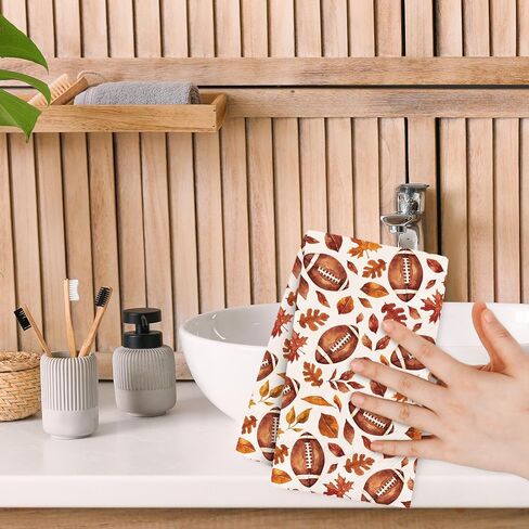 100Pcs Fall Guest Napkins Autumn Maple Leaf Football Disposable Paper Napkin Decorative Dinner Hand Towel Napkin for Thanksgiving Harvest Home Kitchen Bathroom Party Supplies in Kuwait