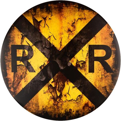 dojune-Vintage Railroad Crossing Wholesale Novelty Metal Circular Sign in Kuwait